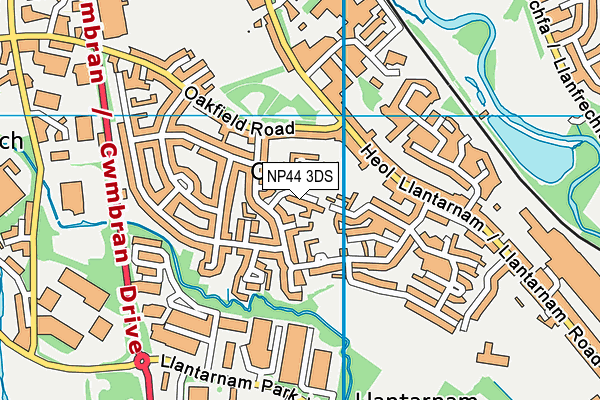 NP44 3DS map - OS VectorMap District (Ordnance Survey)
