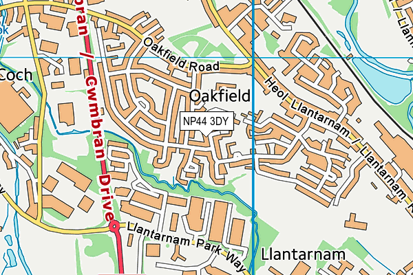 NP44 3DY map - OS VectorMap District (Ordnance Survey)