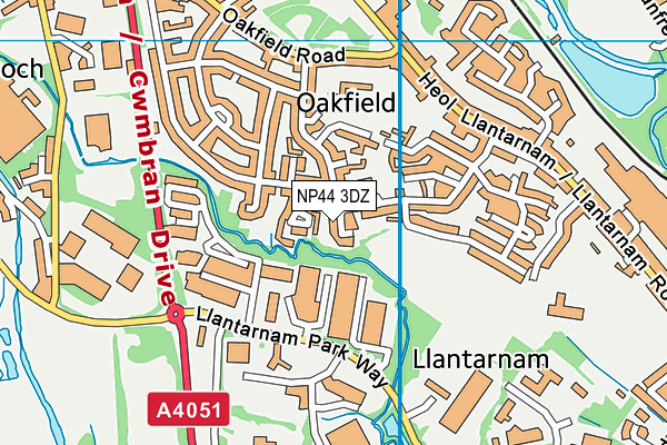 NP44 3DZ map - OS VectorMap District (Ordnance Survey)