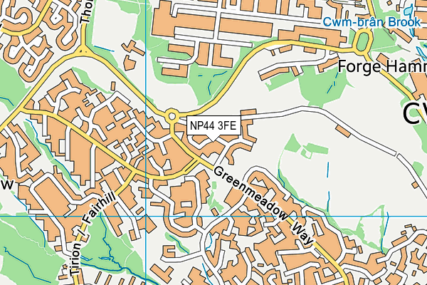 NP44 3FE map - OS VectorMap District (Ordnance Survey)