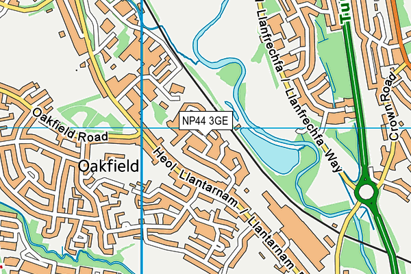 NP44 3GE map - OS VectorMap District (Ordnance Survey)