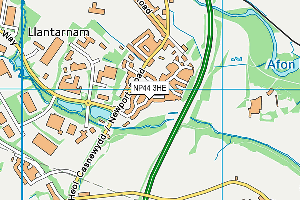 NP44 3HE map - OS VectorMap District (Ordnance Survey)