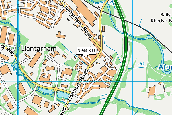NP44 3JJ map - OS VectorMap District (Ordnance Survey)