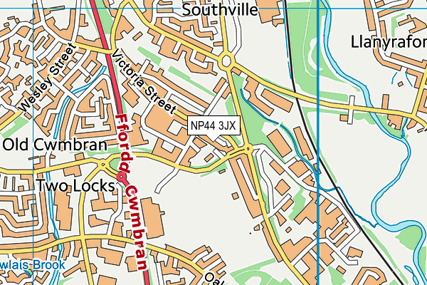 NP44 3JX map - OS VectorMap District (Ordnance Survey)