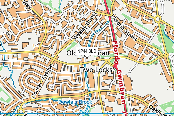 NP44 3LD map - OS VectorMap District (Ordnance Survey)