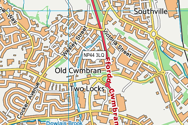 NP44 3LQ map - OS VectorMap District (Ordnance Survey)