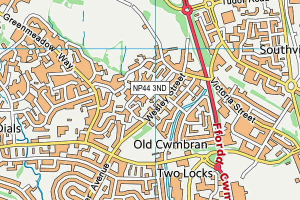 NP44 3ND map - OS VectorMap District (Ordnance Survey)
