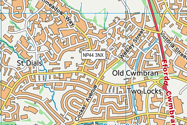 NP44 3NX map - OS VectorMap District (Ordnance Survey)