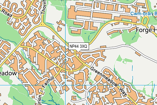 NP44 3XQ map - OS VectorMap District (Ordnance Survey)