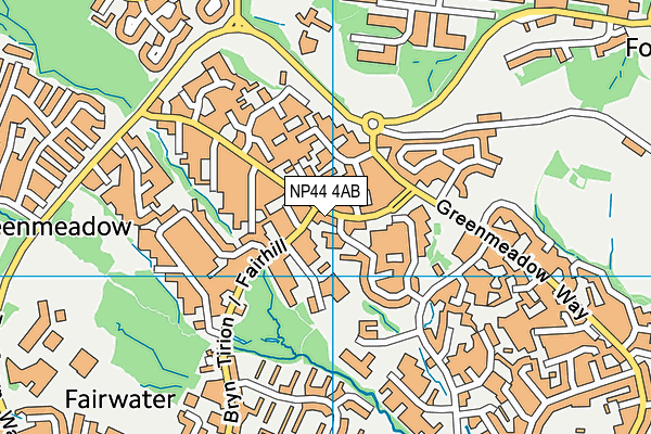 NP44 4AB map - OS VectorMap District (Ordnance Survey)