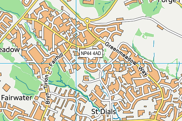 NP44 4AD map - OS VectorMap District (Ordnance Survey)
