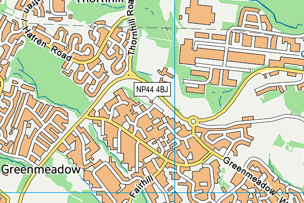 NP44 4BJ map - OS VectorMap District (Ordnance Survey)