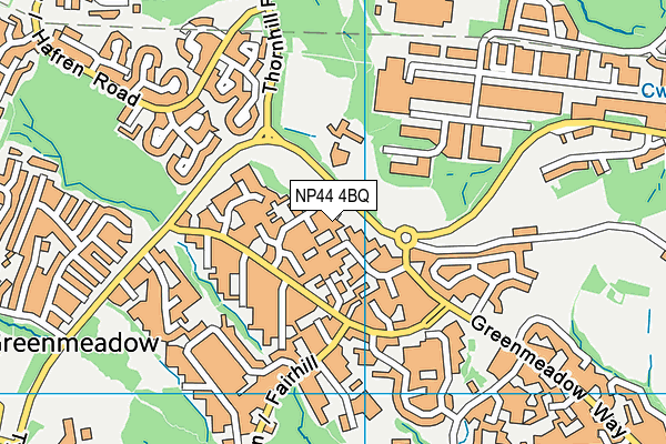 NP44 4BQ map - OS VectorMap District (Ordnance Survey)