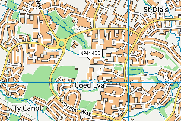 NP44 4DD map - OS VectorMap District (Ordnance Survey)