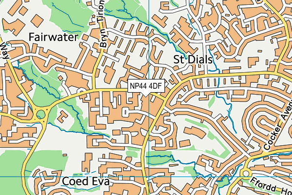 NP44 4DF map - OS VectorMap District (Ordnance Survey)