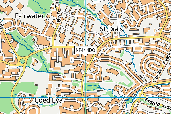 NP44 4DQ map - OS VectorMap District (Ordnance Survey)