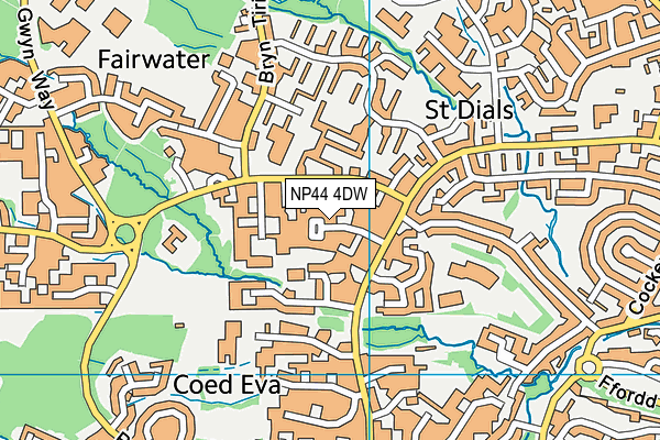 NP44 4DW map - OS VectorMap District (Ordnance Survey)