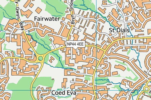 NP44 4EE map - OS VectorMap District (Ordnance Survey)