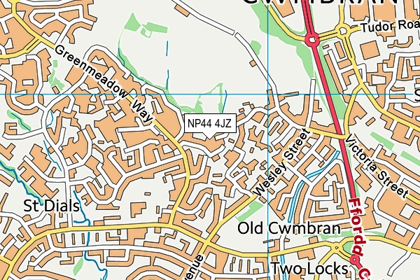 NP44 4JZ map - OS VectorMap District (Ordnance Survey)