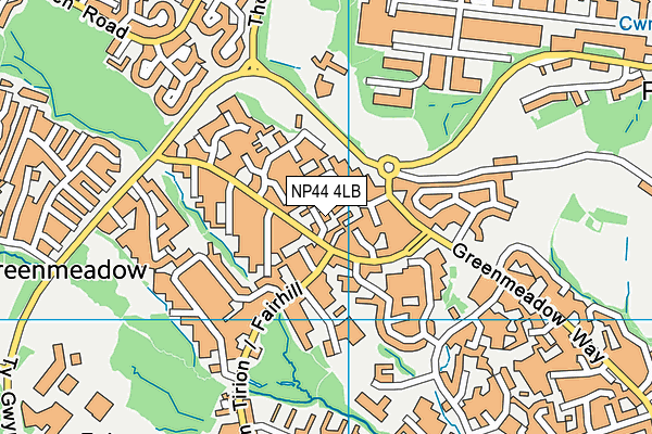 NP44 4LB map - OS VectorMap District (Ordnance Survey)