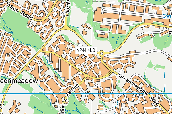NP44 4LD map - OS VectorMap District (Ordnance Survey)
