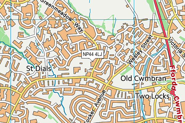 NP44 4LJ map - OS VectorMap District (Ordnance Survey)