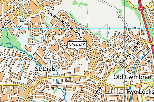 NP44 4LS map - OS VectorMap District (Ordnance Survey)