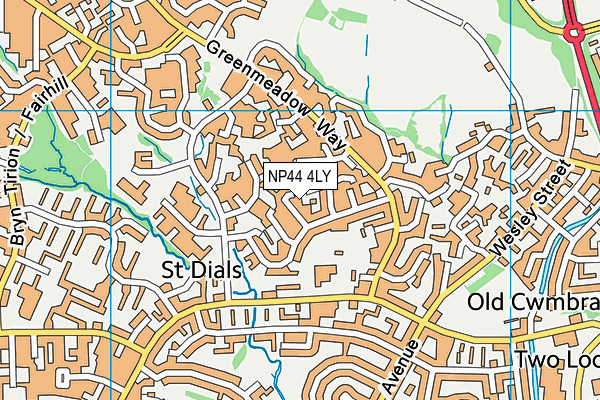 NP44 4LY map - OS VectorMap District (Ordnance Survey)
