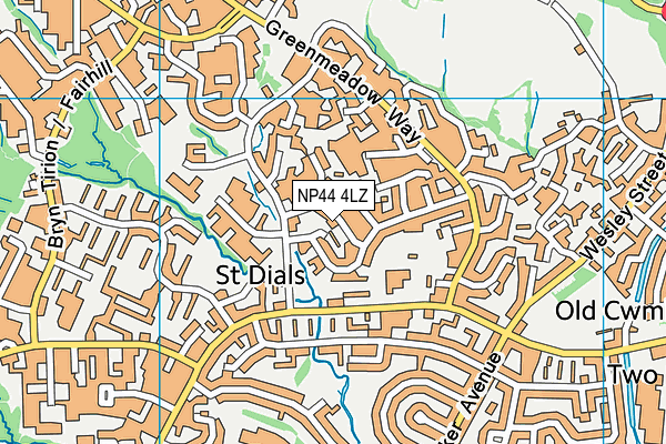 NP44 4LZ map - OS VectorMap District (Ordnance Survey)