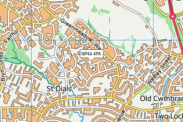 NP44 4PA map - OS VectorMap District (Ordnance Survey)