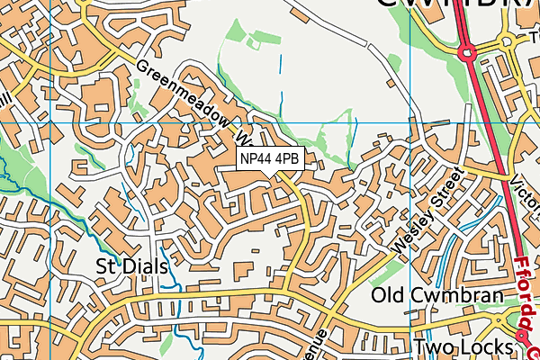 NP44 4PB map - OS VectorMap District (Ordnance Survey)