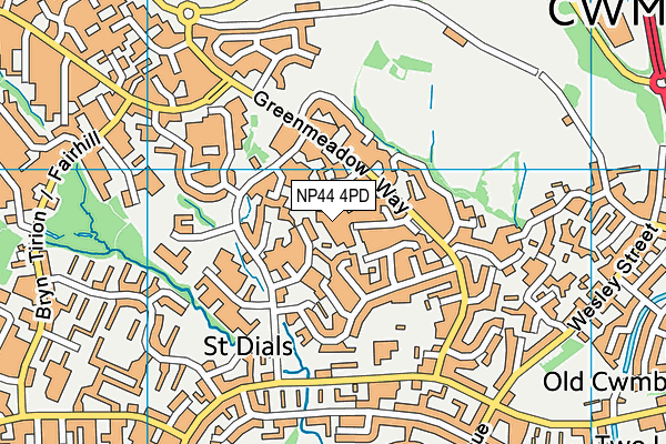 NP44 4PD map - OS VectorMap District (Ordnance Survey)