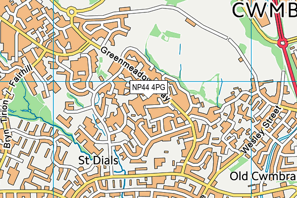 NP44 4PG map - OS VectorMap District (Ordnance Survey)