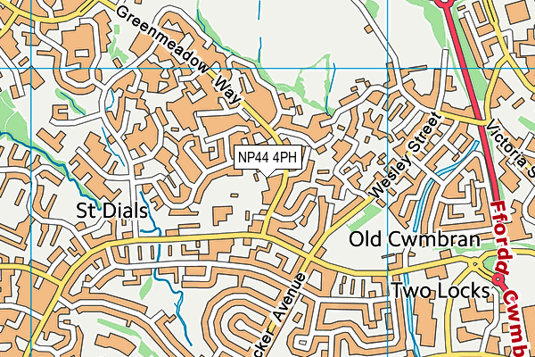 NP44 4PH map - OS VectorMap District (Ordnance Survey)