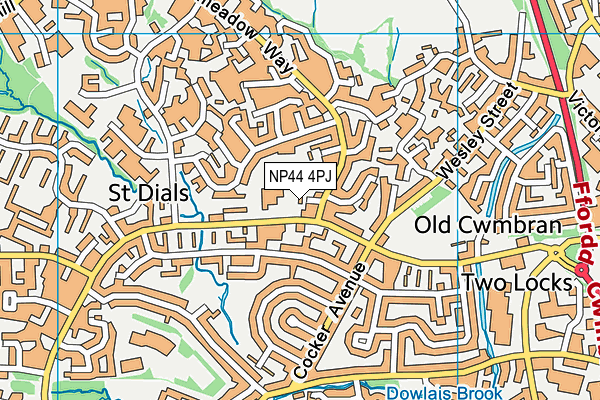 NP44 4PJ map - OS VectorMap District (Ordnance Survey)