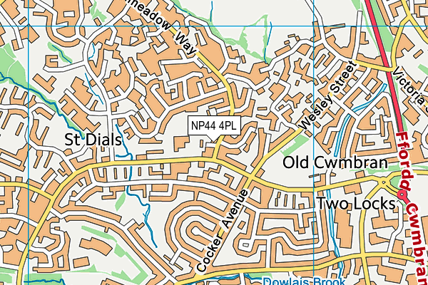 NP44 4PL map - OS VectorMap District (Ordnance Survey)
