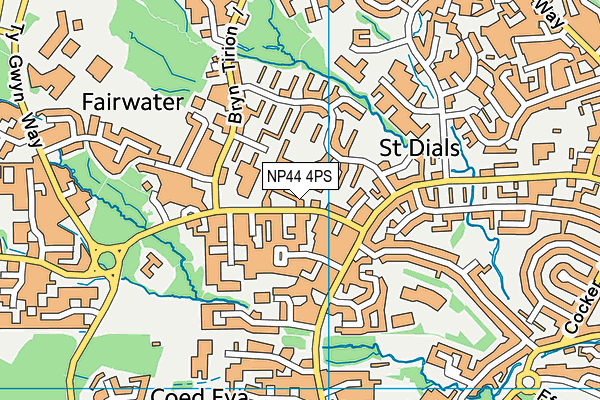 NP44 4PS map - OS VectorMap District (Ordnance Survey)