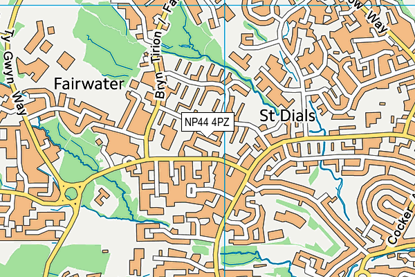 NP44 4PZ map - OS VectorMap District (Ordnance Survey)