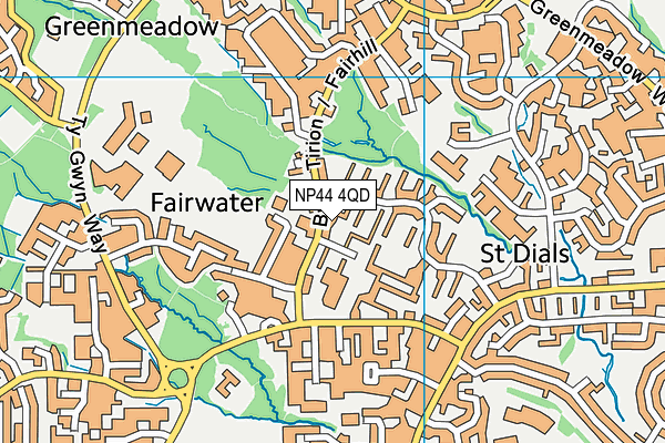 NP44 4QD map - OS VectorMap District (Ordnance Survey)