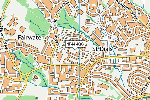 NP44 4QG map - OS VectorMap District (Ordnance Survey)