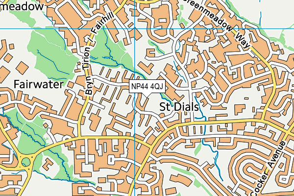NP44 4QJ map - OS VectorMap District (Ordnance Survey)
