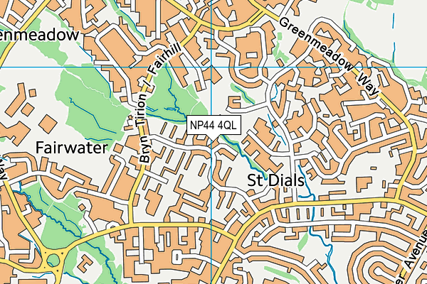 NP44 4QL map - OS VectorMap District (Ordnance Survey)