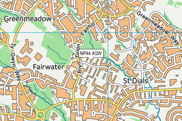 NP44 4QW map - OS VectorMap District (Ordnance Survey)