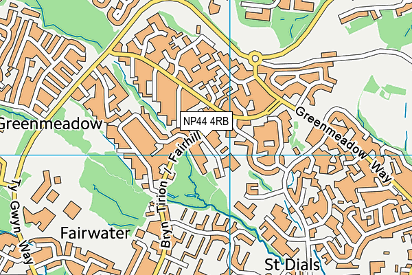 NP44 4RB map - OS VectorMap District (Ordnance Survey)