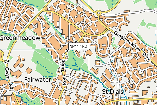 NP44 4RD map - OS VectorMap District (Ordnance Survey)