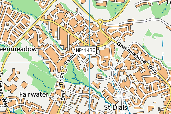 NP44 4RE map - OS VectorMap District (Ordnance Survey)