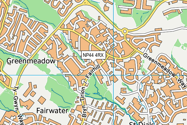 NP44 4RX map - OS VectorMap District (Ordnance Survey)