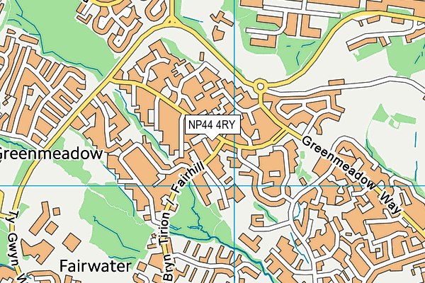 NP44 4RY map - OS VectorMap District (Ordnance Survey)