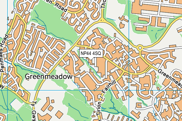 NP44 4SQ map - OS VectorMap District (Ordnance Survey)