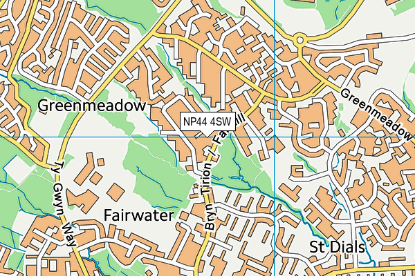 NP44 4SW map - OS VectorMap District (Ordnance Survey)